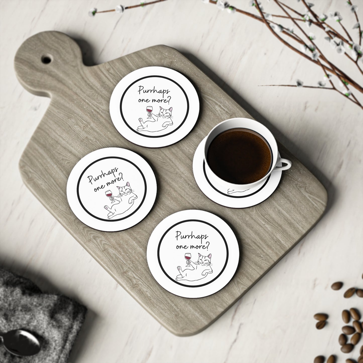 McCats Coasters - Purrhaps One More?