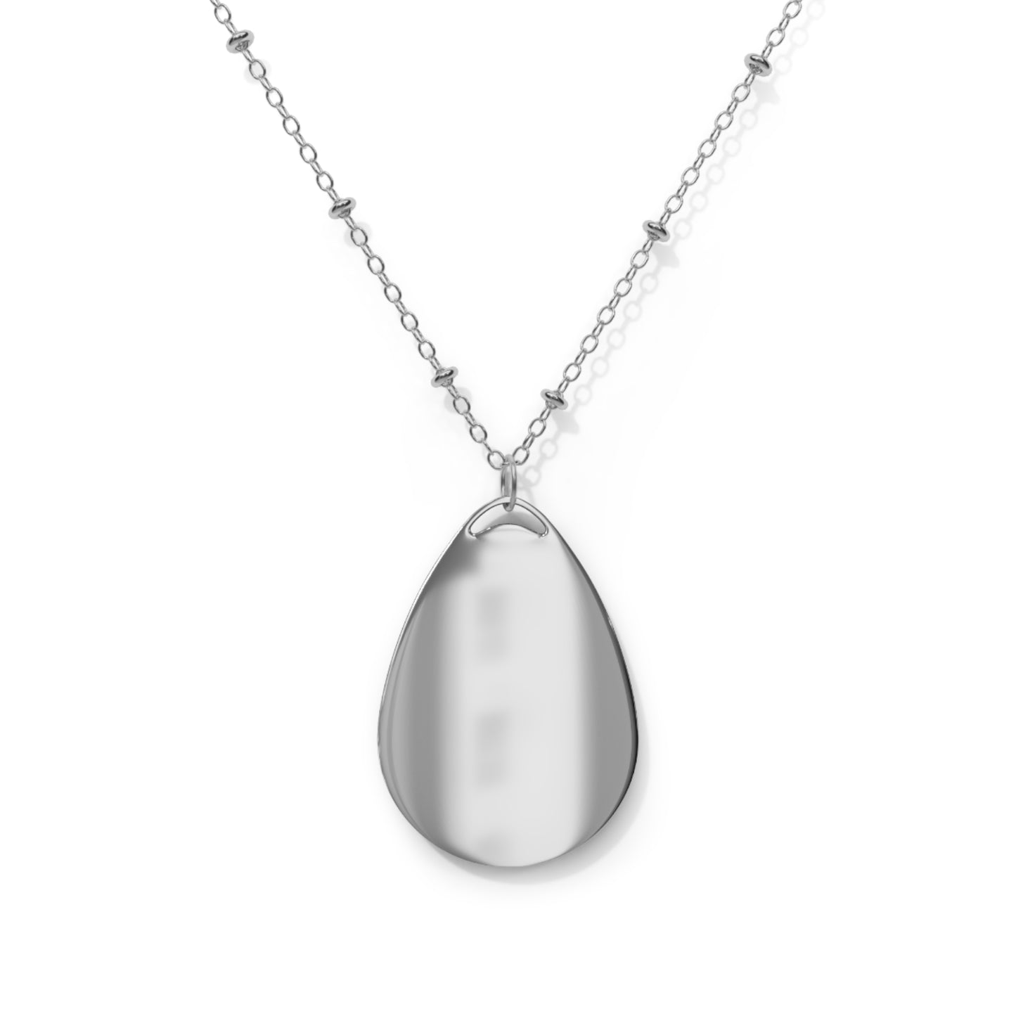 Cat & Flowers Oval Necklace