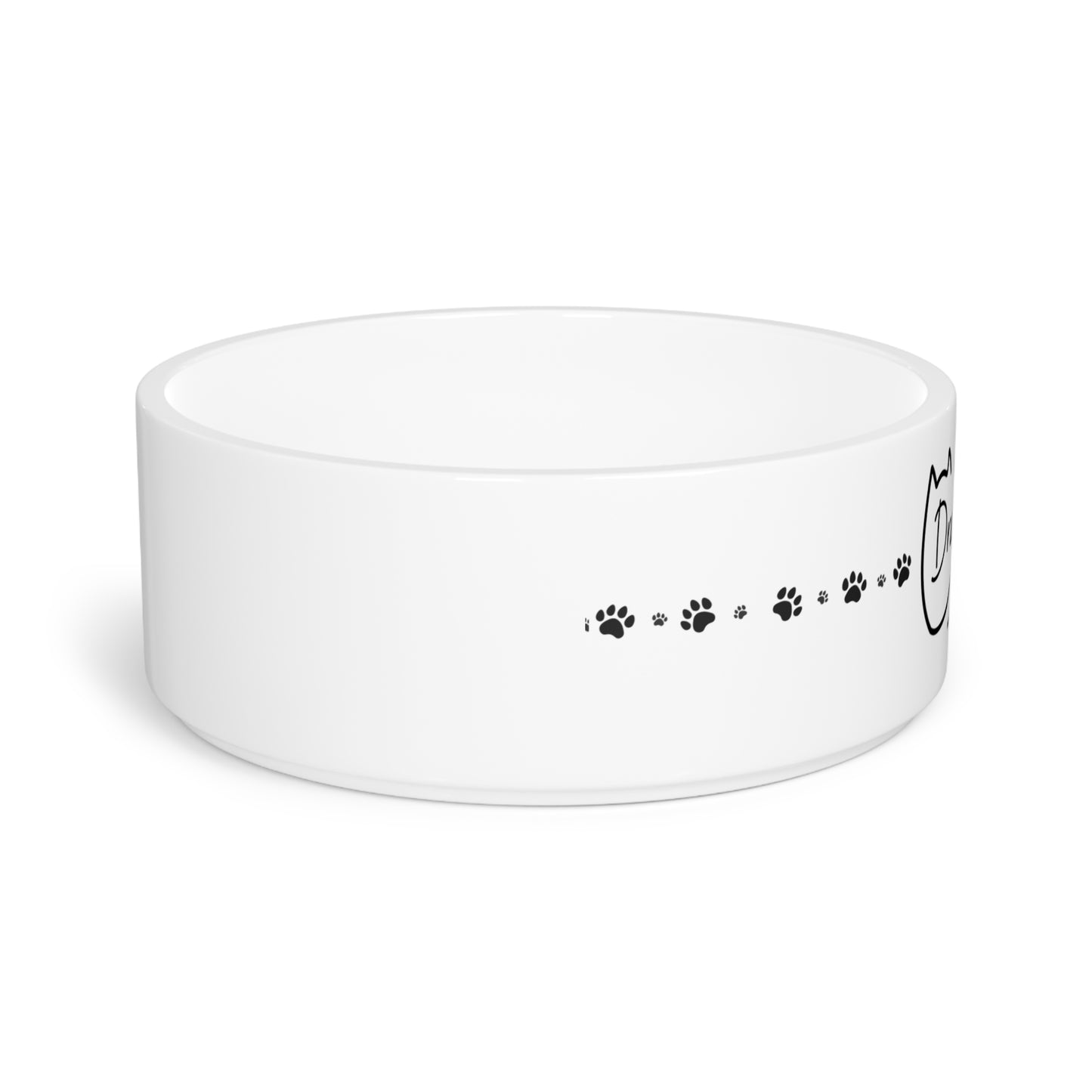 Drama Dish – White Ceramic Pet Bowl